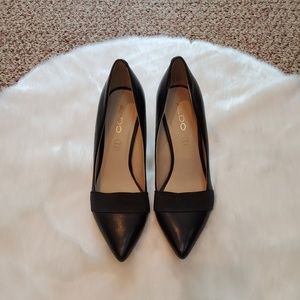 Aldo Black 3.5" Leather Heels